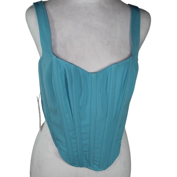 Bardot Corset Top Fitted Bustier Anthropologie Revolve Sky Blue Medium - Picture 2 of 14